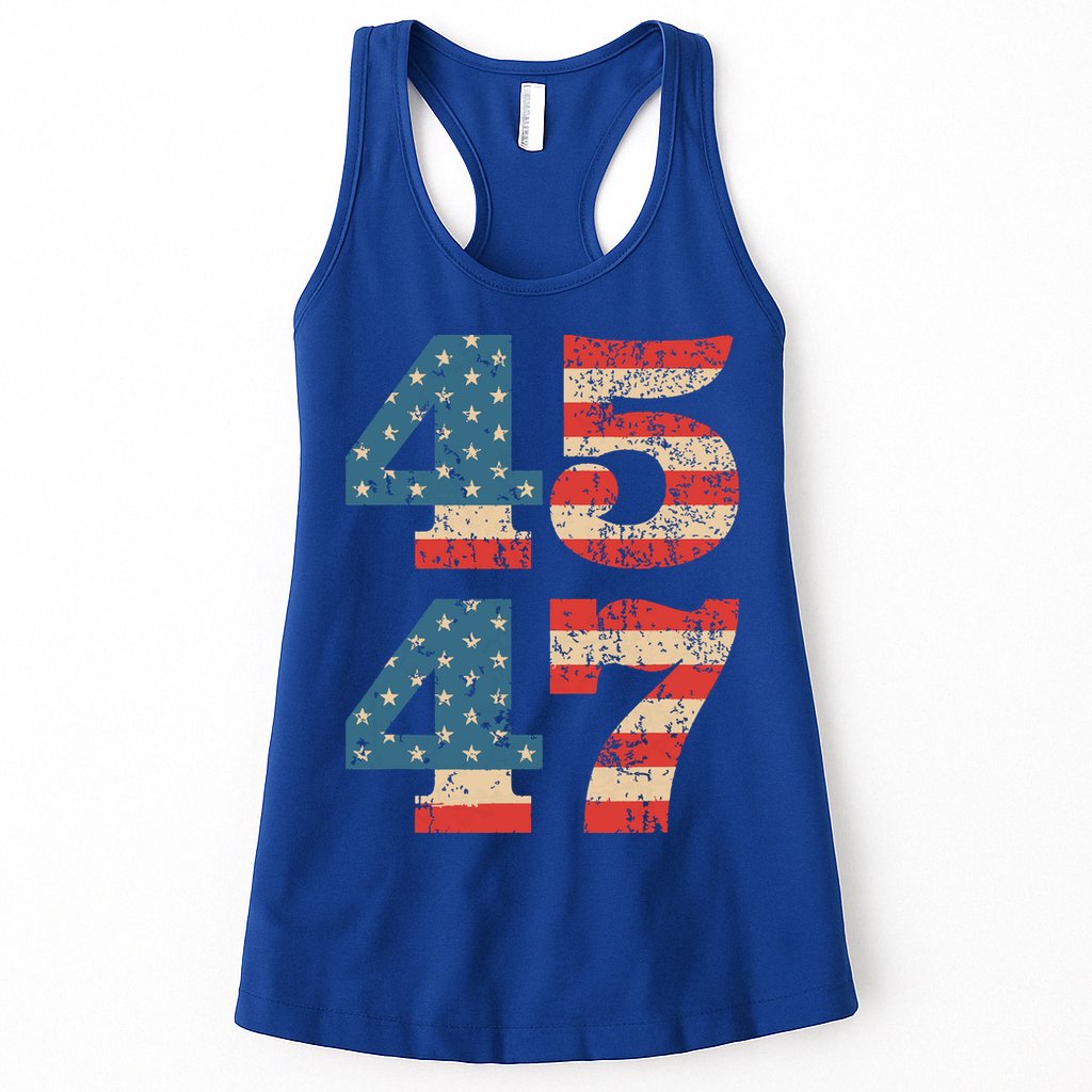 Trump 2024 45 47 Vintage American Flag Retro 4547 Trump 2024 Womens Tank Top