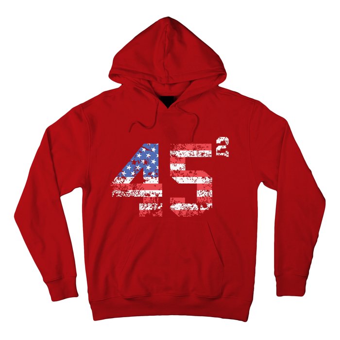 Trump 2024 45 Squared Second Term Usa Vintage Hoodie