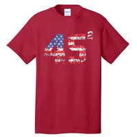 Trump 2024 45 Squared Second Term Usa Vintage Tall T-Shirt