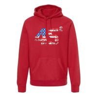 Trump 2024 45 Squared Second Term Usa Vintage Premium Hoodie