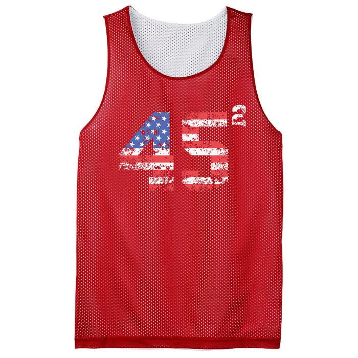 Trump 2024 45 Squared Second Term Usa Vintage Mesh Reversible Basketball Jersey Tank