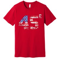 Trump 2024 45 Squared Second Term Usa Vintage Premium T-Shirt