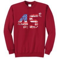 Trump 2024 45 Squared Second Term Usa Vintage Tall Sweatshirt