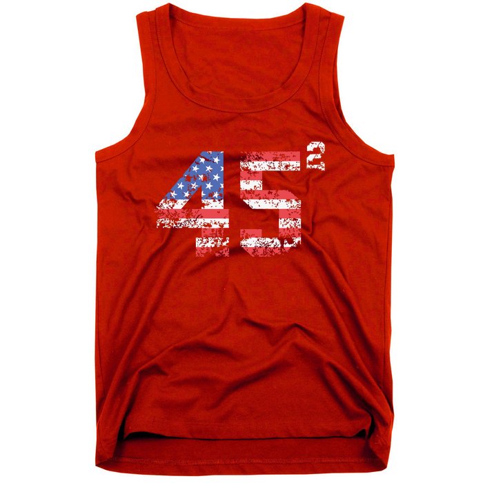 Trump 2024 45 Squared Second Term Usa Vintage Tank Top