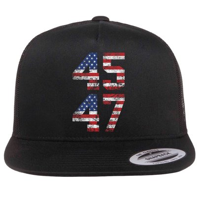 Trump 2024 45 47 Vintage Usa Flatbill Hat