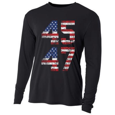 Trump 2024 45 47 Vintage Usa Cooling Performance Long Sleeve Crew