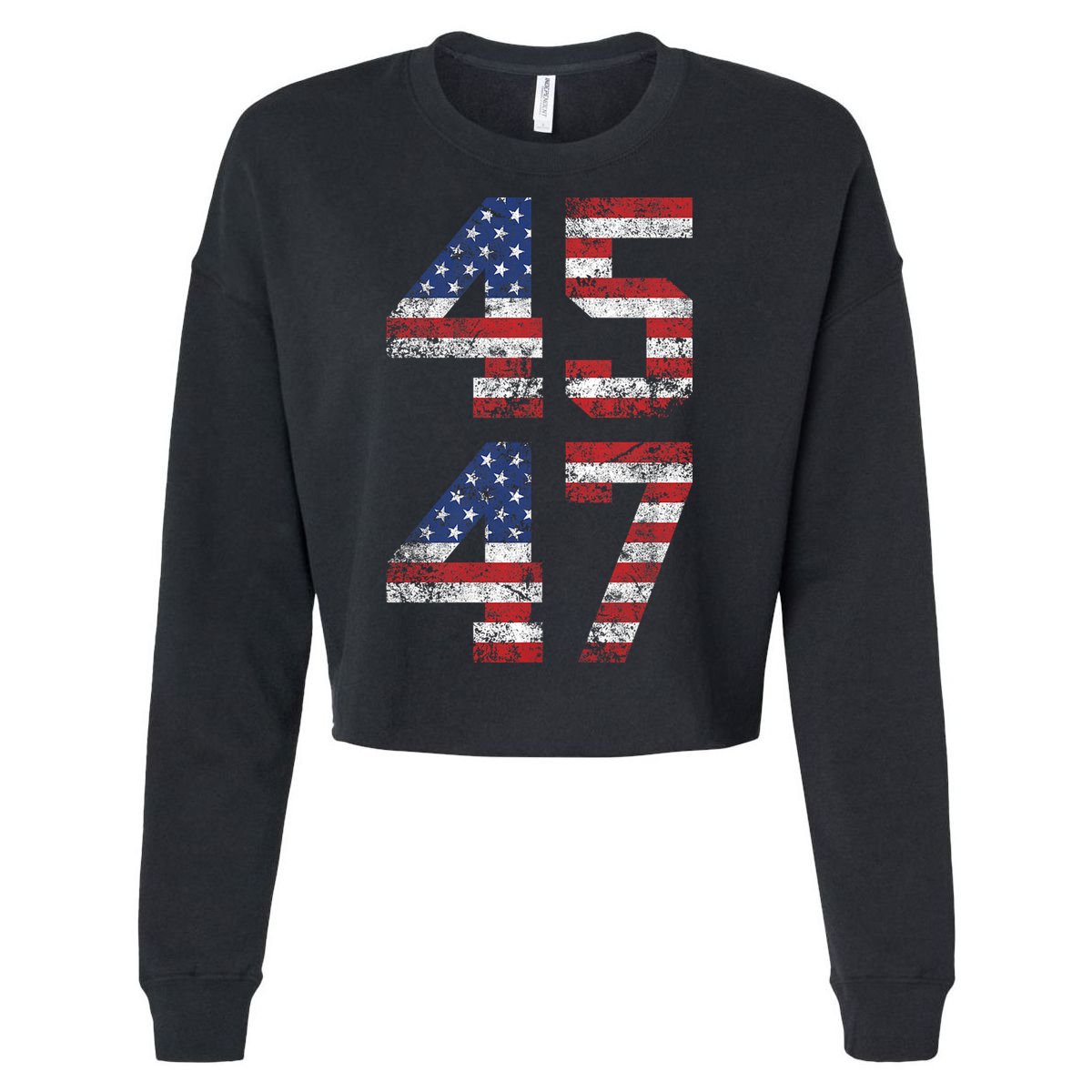 Trump 2024 45 47 Vintage Usa Cropped Pullover Crew