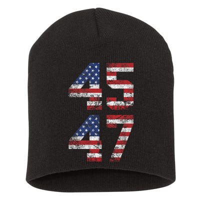Trump 2024 45 47 Vintage Usa Short Acrylic Beanie