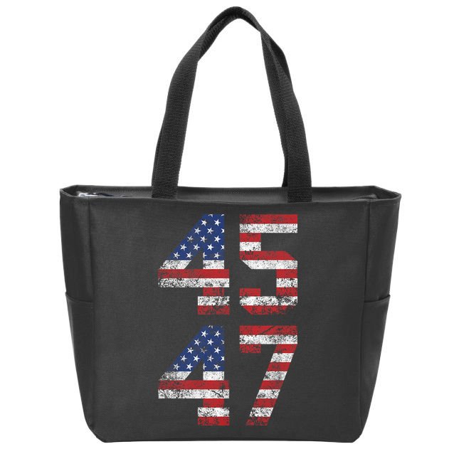 Trump 2024 45 47 Vintage Usa Zip Tote Bag