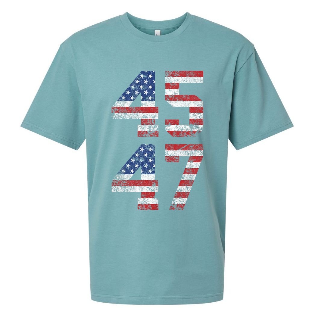 Trump 2024 45 47 Vintage Usa Sueded Cloud Jersey T-Shirt