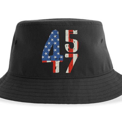 Trump 2024 45 47 Vintage Usa Trump 2024 Vintage Sustainable Bucket Hat