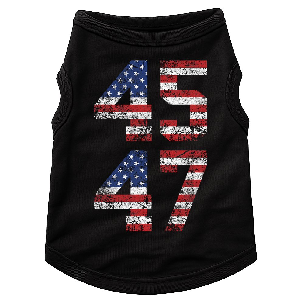 Trump 2024 45 47 Vintage Usa Flag Doggie Tank