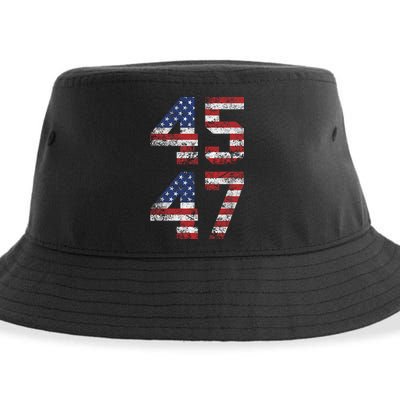 Trump 2024 45 47 Vintage Usa Flag Sustainable Bucket Hat