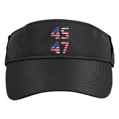 Trump 2024 45 47 Vintage Usa Flag Adult Drive Performance Visor