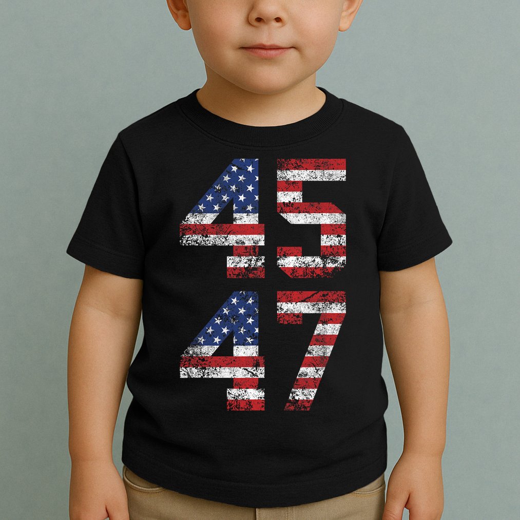 Trump 2024 45 47 Vintage Usa Flag Toddler T-Shirt