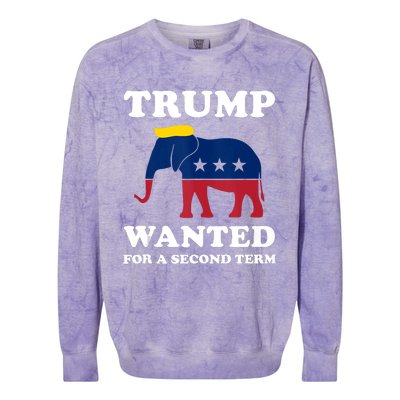 Trump 2024 45 Squared Trump Wanted For Second Term 2024 Colorblast Crewneck Sweatshirt