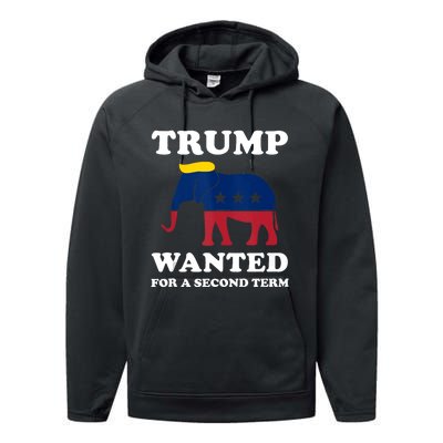 Trump 2024 45 Squared Trump Wanted For Second Term 2024 Performance Fleece Hoodie