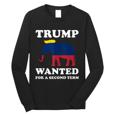 Trump 2024 45 Squared Trump Wanted For Second Term 2024 Long Sleeve Shirt