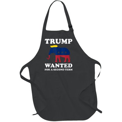 Trump 2024 45 Squared Trump Wanted For Second Term 2024 Full-Length Apron With Pockets