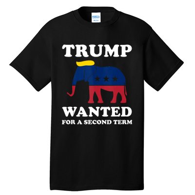 Trump 2024 45 Squared Trump Wanted For Second Term 2024 Tall T-Shirt