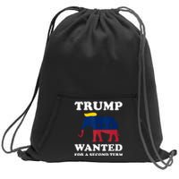 Trump 2024 45 Squared Trump Wanted For Second Term 2024 Sweatshirt Cinch Pack Bag