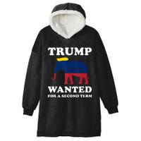 Trump 2024 45 Squared Trump Wanted For Second Term 2024 Hooded Wearable Blanket