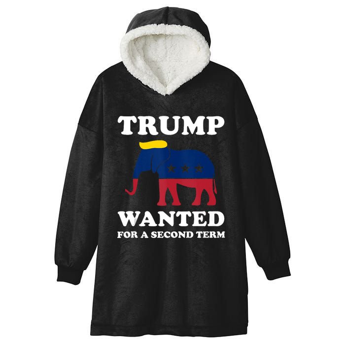 Trump 2024 45 Squared Trump Wanted For Second Term 2024 Hooded Wearable Blanket