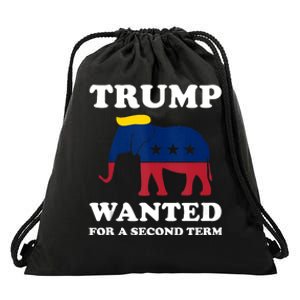 Trump 2024 45 Squared Trump Wanted For Second Term 2024 Drawstring Bag