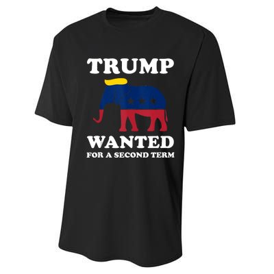 Trump 2024 45 Squared Trump Wanted For Second Term 2024 Performance Sprint T-Shirt