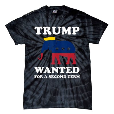 Trump 2024 45 Squared Trump Wanted For Second Term 2024 Tie-Dye T-Shirt