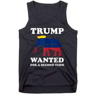 Trump 2024 45 Squared Trump Wanted For Second Term 2024 Tank Top