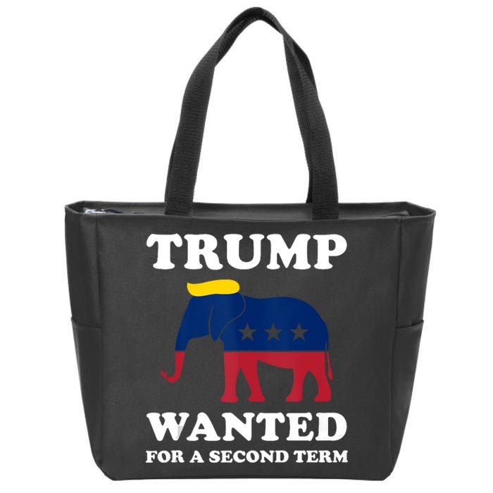 Trump 2024 45 Squared Trump Wanted For Second Term 2024 Zip Tote Bag