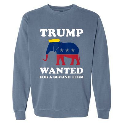 Trump 2024 45 Squared Trump Wanted For Second Term 2024 Garment-Dyed Sweatshirt