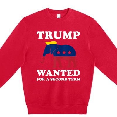 Trump 2024 45 Squared Trump Wanted For Second Term 2024 Premium Crewneck Sweatshirt