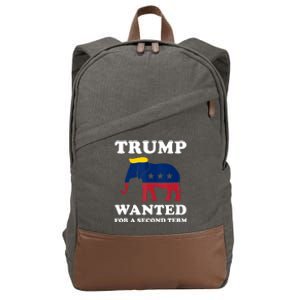 Trump 2024 45 Squared Trump Wanted For Second Term 2024 Cotton Canvas Backpack