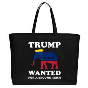 Trump 2024 45 Squared Trump Wanted For Second Term 2024 Cotton Canvas Jumbo Tote