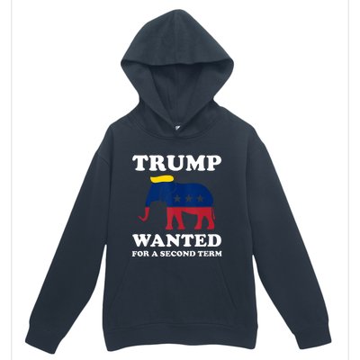 Trump 2024 45 Squared Trump Wanted For Second Term 2024 Urban Pullover Hoodie