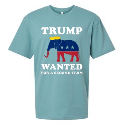 Trump 2024 45 Squared Trump Wanted For Second Term 2024 Sueded Cloud Jersey T-Shirt