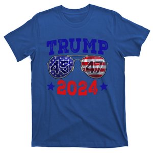 Trump 2024 45 47 American Flag Sunglasses Trump 2024 Funny Gift T-Shirt