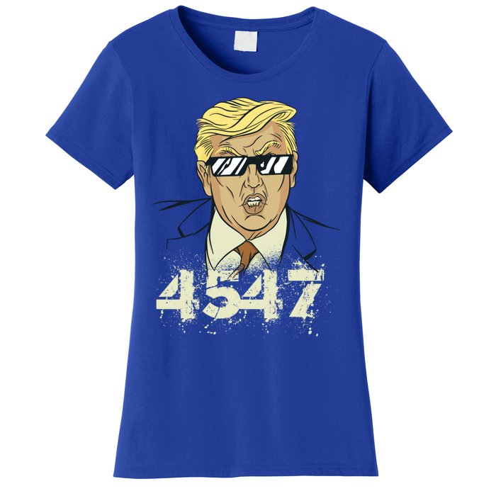 Trump 2024 45 47 Squared Second Term Usa Vintage Trump 2024 Great Gift Women's T-Shirt