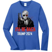 Trump 2024 45 47 Trumpinator Ill Be Back Save America Ladies Long Sleeve Shirt