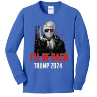 Trump 2024 45 47 Trumpinator Ill Be Back Save America Kids Long Sleeve Shirt