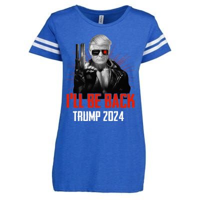 Trump 2024 45 47 Trumpinator Ill Be Back Save America Enza Ladies Jersey Football T-Shirt