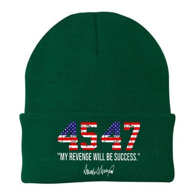 Trump 2024 45 47 My Revenge Will Be Success American Flag Knit Cap Winter Beanie