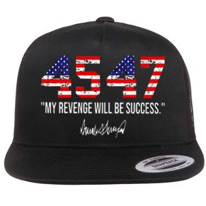 Trump 2024 45 47 My Revenge Will Be Success American Flag Flat Bill Trucker Hat