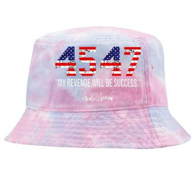 Trump 2024 45 47 My Revenge Will Be Success American Flag Tie-Dyed Bucket Hat