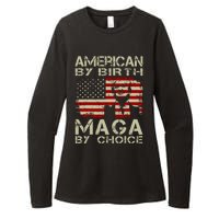 Trump 2024 America By Birth Maga By Choice Vintage Womens CVC Long Sleeve Shirt