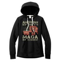 Trump 2024 America By Birth Maga By Choice Vintage Women's Fleece Hoodie