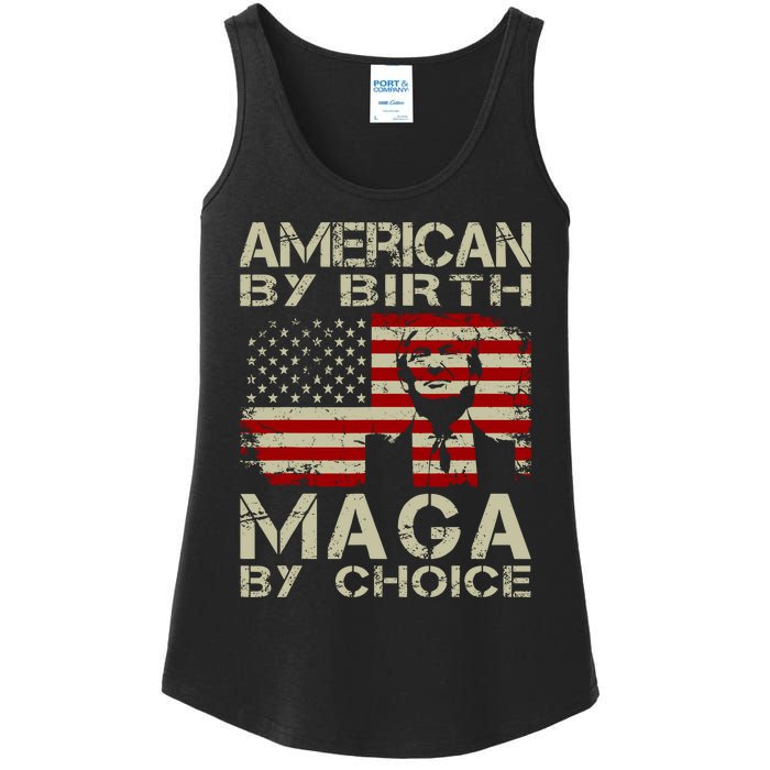 Trump 2024 America By Birth Maga By Choice Vintage Ladies Essential Tank