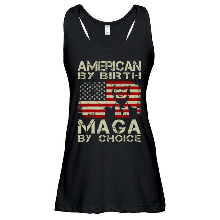 Trump 2024 America By Birth Maga By Choice Vintage Ladies Essential Flowy Tank